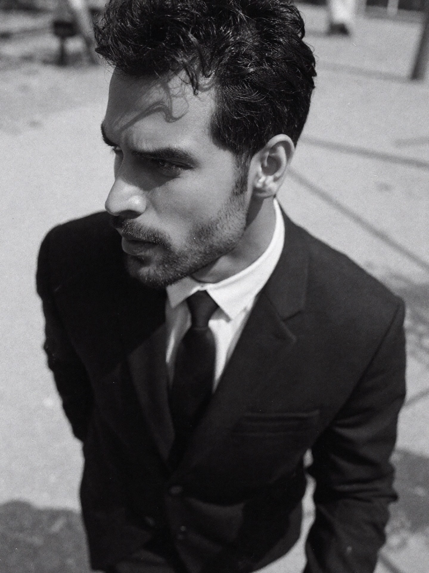 Saman Parham monochrome suit portrait